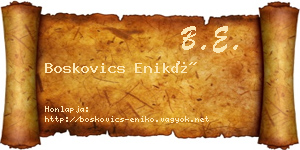 Boskovics Enikő névjegykártya
